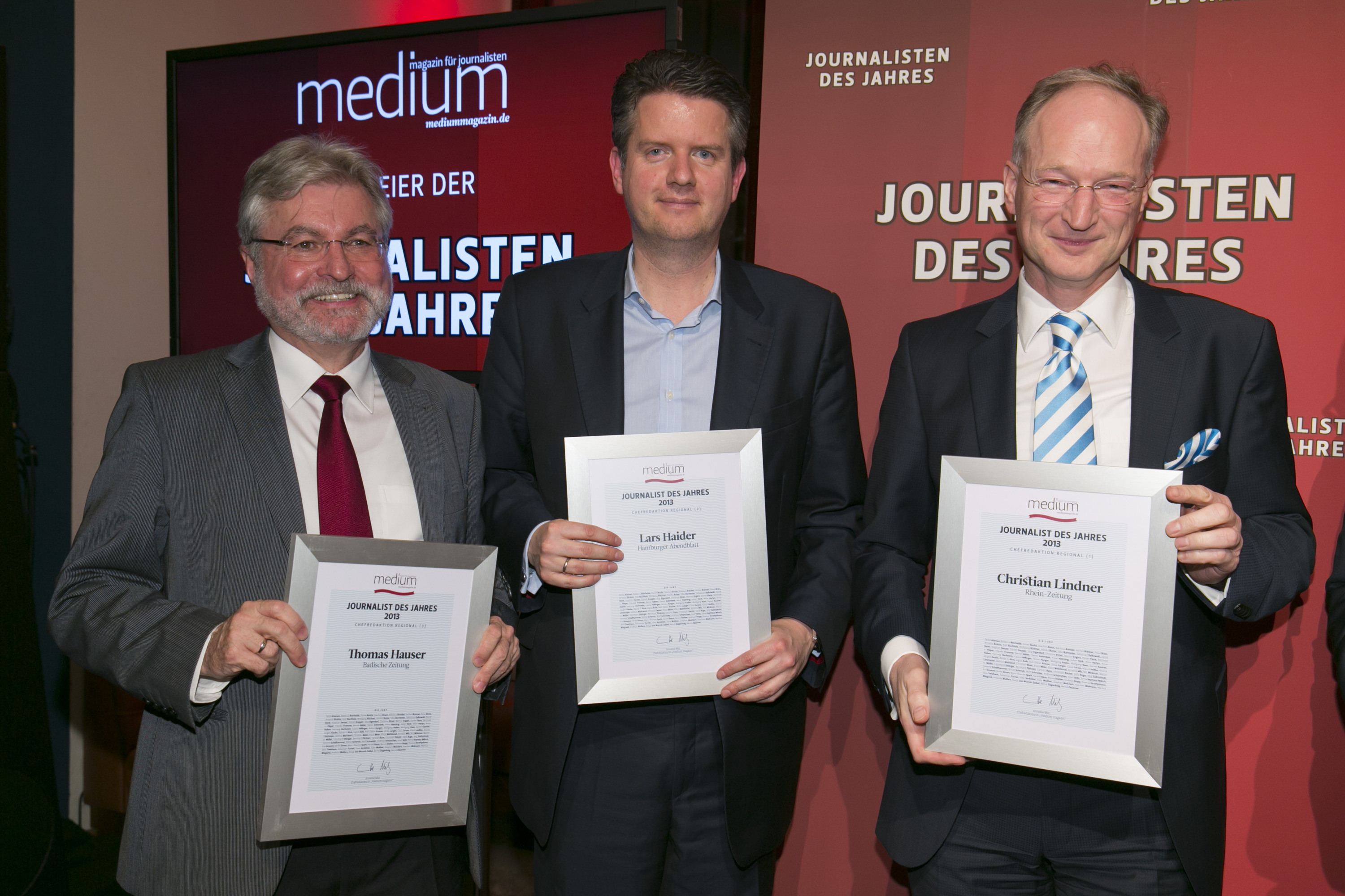 Christian Lindner (rechts) ist der beste regionale Chefredakteur 2013