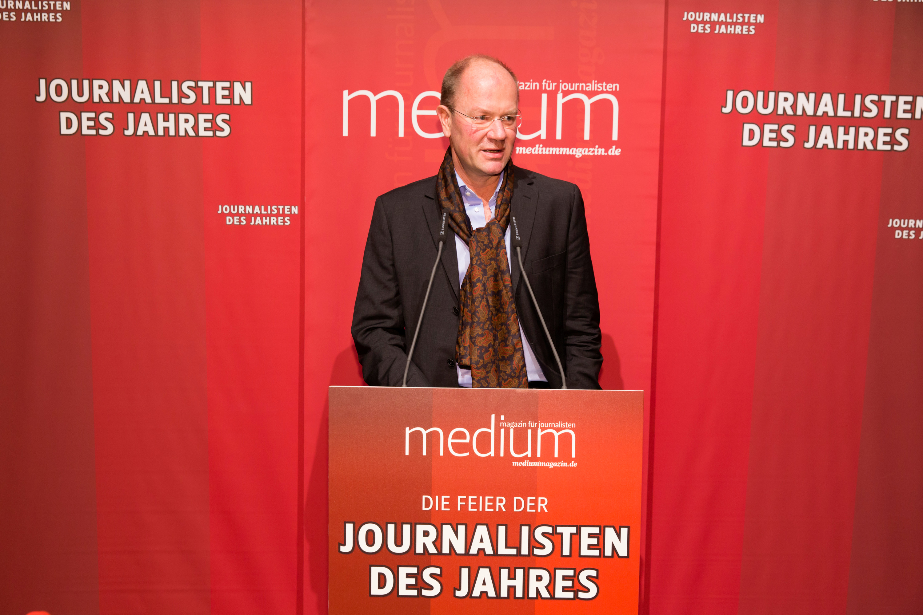 DEU, Berlin, 23.02.2015, medium magazin, Feier und Preisverleihung an die "Journalisten des Jahres 2014", Cafe im Zeughaus im Deutschen Historischen Museum, J. Widmann (Laudator)[ (c) Wolfgang Borrs, Wiener Str. 11, D-10999 B e r l i n, Mobile +49.171.5332491, www.borrs.de, mail@borrs.de; ]