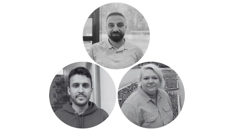 Florian Kappelsberger (Mohammed Abu Saif, oben), privat (Balaban, rechts), Lisa Pham (Al-Hetari, links)