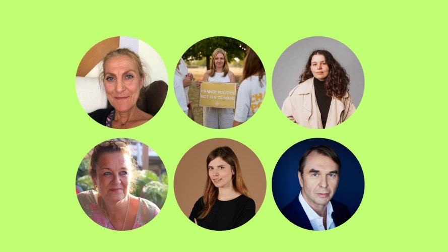 Susanne Schimansky (privat), Ina Krings (pricat), Samira El Hattab (Annika Fußwinkel, WDR), Sabine Morlon (privat), Elena Erdmann (Michael Pfister, Zeit Online und Dirk Kurbjuweit (David Maupile)