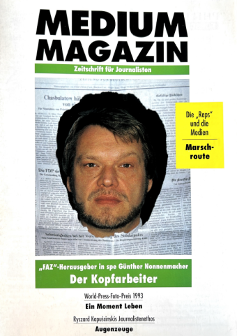 Dieser Beitrag war eine Titelgeschichte des "medium magazins"im Jahr 1993. Günther Nonnenmacher war damals designierter FAZ-Mitherausgeber.